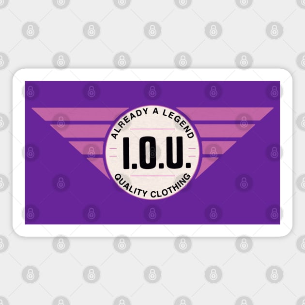 IOU 80s Style Sweatshirt Magnet by Turboglyde